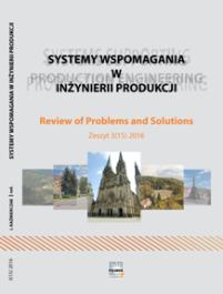 SYSTEMY WSPOMAGANIA W INŻYNIERII PRODUKCJI, REVIEW OF PROBLEMS AND SOLUTIONS 2016 cover